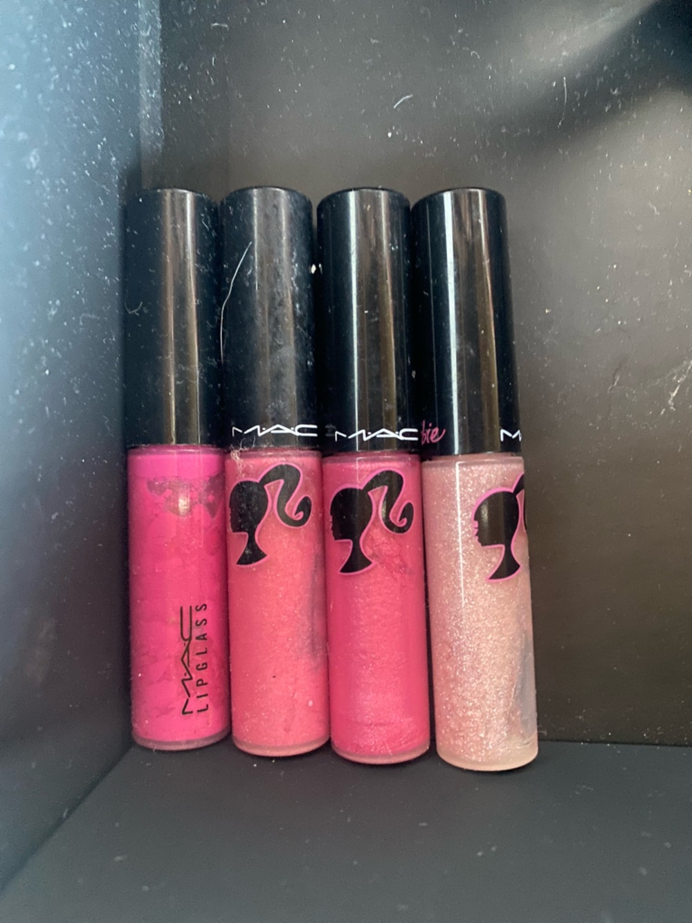 MAC Cosmetics Lipglass Quartet — Light Pink, Hot Pink Shades Barbie